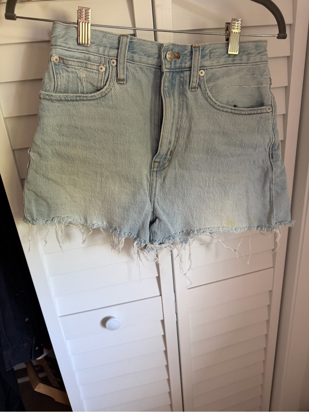 Madewell Light Blue Distressed Denim Cutoff Shorts